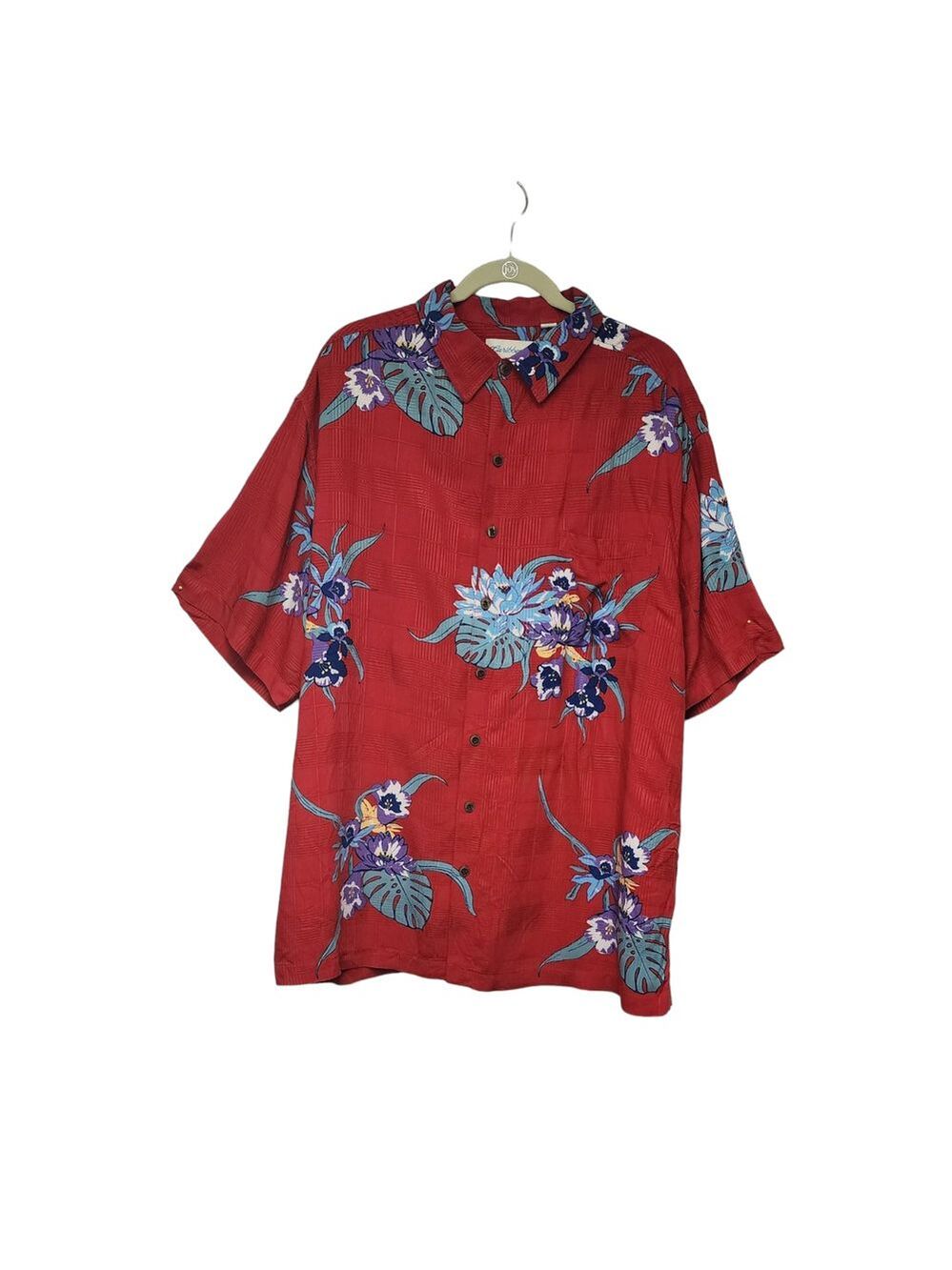 Caribbean Hawaiian Shirt Multicolor Red Floral Button Down Size 2XB NWT